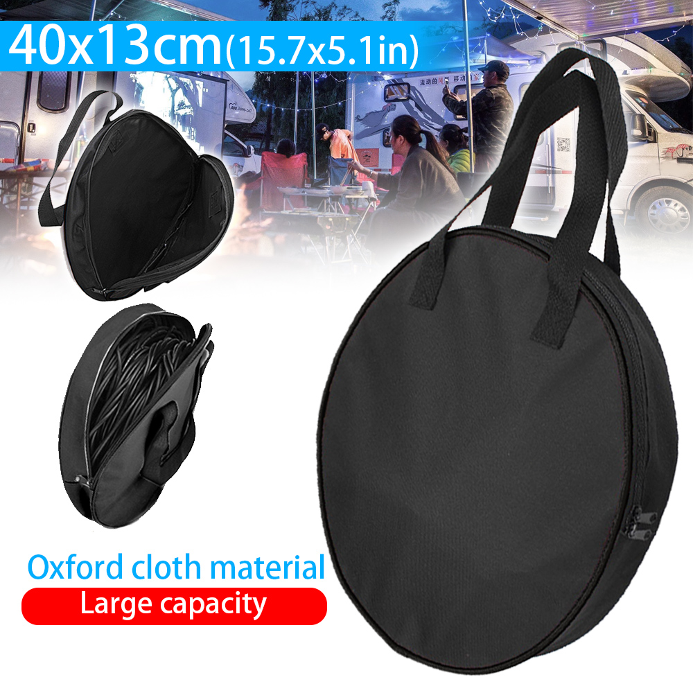 Coche RV caravanas arnés de cables bolsa de almacenamiento estuche autocaravana jardinería portátil resistente Cable organizador RV piezas negro