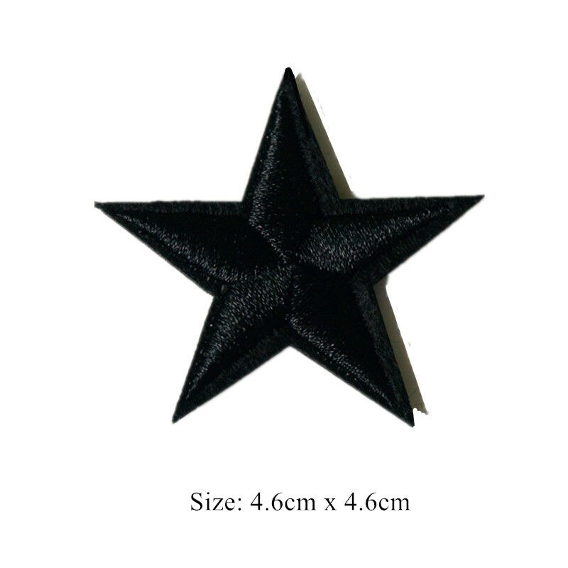 Patch Ricamata Stella Nera Da Stiro/cucito 7,7 Cm - Distintivo Per Giacca, Jeans, Zaino E T-shirt - Accessorio Fai Da Te