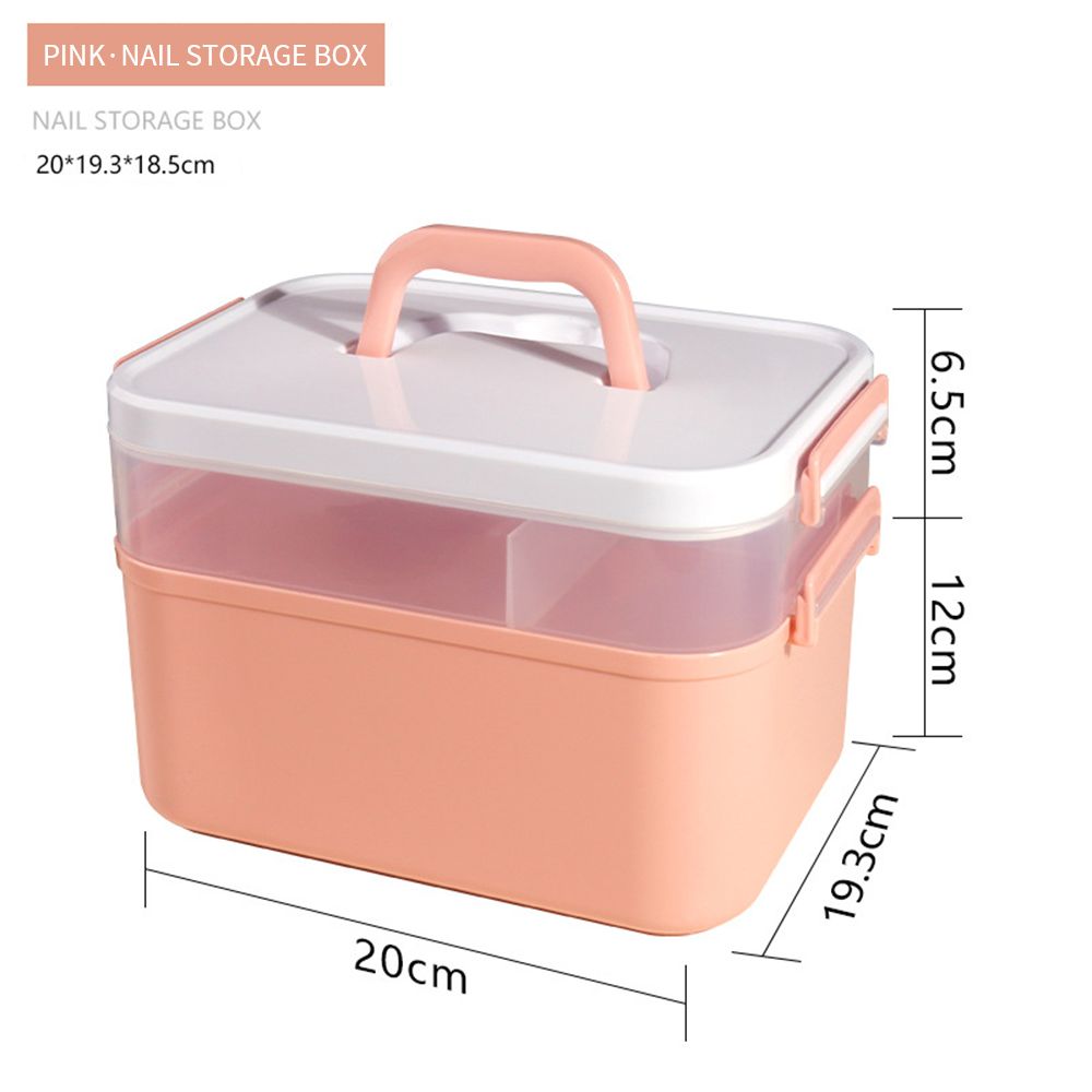 Boîte de rangement de bureau à main, étui à outils de manucure, conteneur en plastique, ciseaux, évaluation, bijoux, vernis à ongles, stylo,: kaki foncé