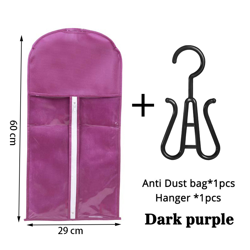 1Set Pruik Opbergtas Met Hanger Haartassen Met Plastic Hanger Voor Maagdelijk Haar Zwarte Pruik Organizer Hangers Voor Meerdere Pruiken Nieuw: Ivoor