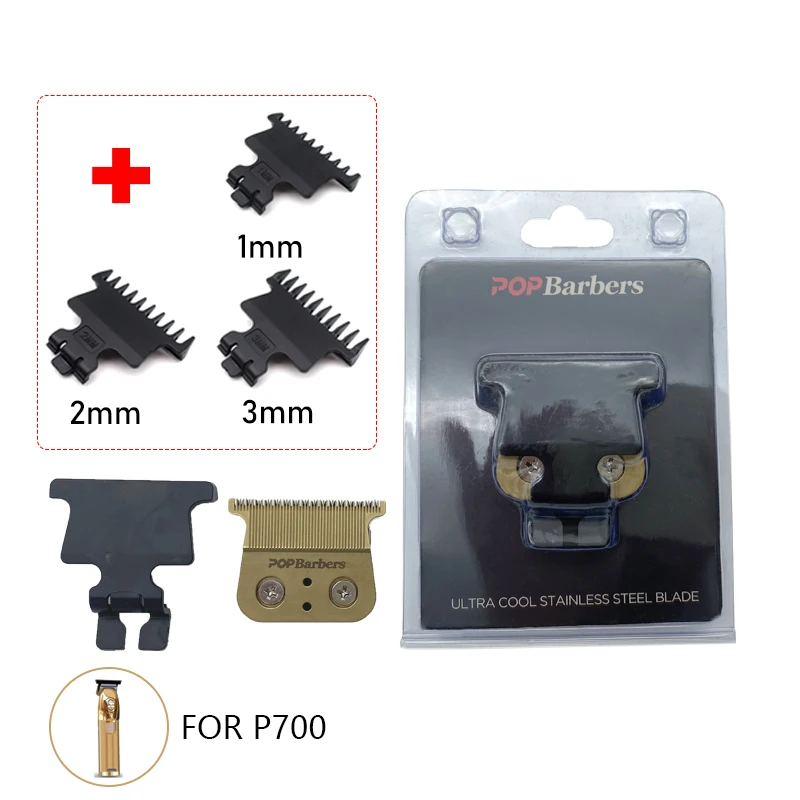 Pop Friseure P800 P700 P600 Professioneller Haarschneider, 0 mm Klinge, Standard-einstellen für Haarschneidemaschine, austauschbarer Schneidkopf: MULTI