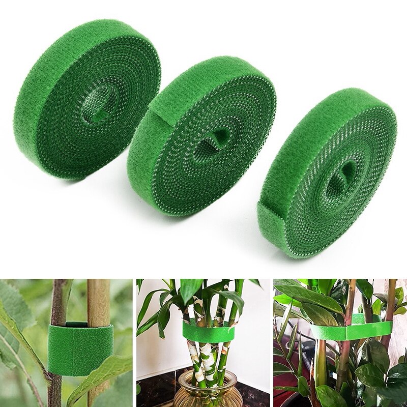Attaches pour plantes en Nylon, bande Velcro pour plantes de jardin, bande en forme de crochet, boucle de tige en bambou, accessoires de Support, 2m, 3 pièces