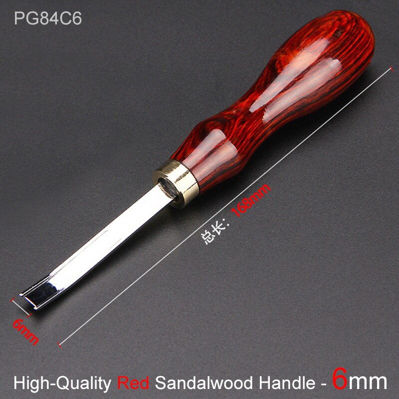 Leather Edge Beveler Skiving Tool, Wide Mouth Leathercraft Thinning Curved Angle Round Edge Shovel Craft Trimmer: Red Sandalwood 6mm