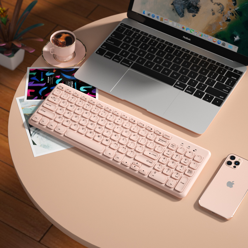 2.4G Draadloze Gaming Toetsenbord Muis Set Voor Macbook Xiaomi Draadloze Magic Toetsenbord Muis Gamer Combo Computer Toetsenbord Pc Gamer: Pink keyboard
