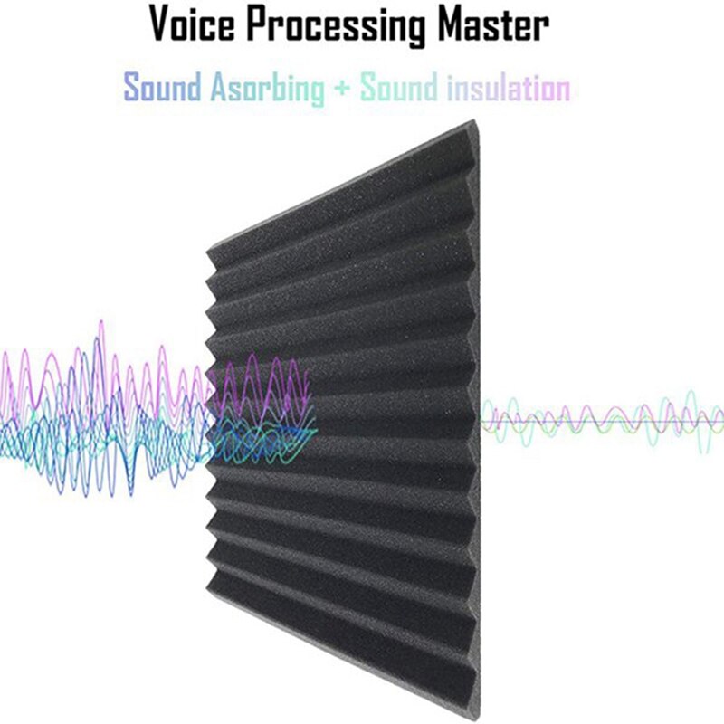 48 Pcs Sound Insulation Board Acoustic Panel Studio Foam Wedge Fireproof Soundproof Cushion Wall Board,2.5 x 30 x 30cm