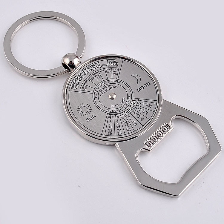 50 Jaar Super Perpetual Calendar Sleutelhanger Flesopener Ringen Astrologie Sleutelhanger Party Sleutelhouder Sieraden