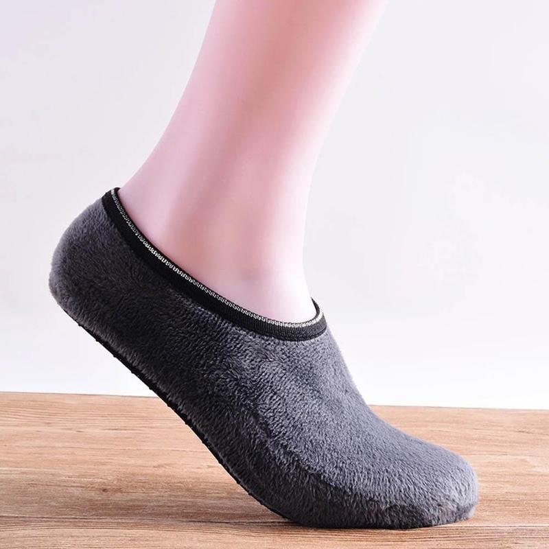 Más calcetines gruesos de terciopelo para el suelo Otoño e Invierno Calcetines antideslizantes de algodón cálido para niños y niñas fundas de zapatos para bebés adultos