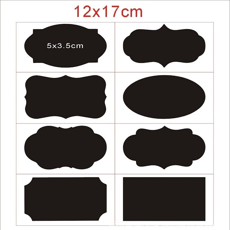 64 stickers/set Blackboard Craft Sticker Kitchen Storage Jar Box Label 5cm x 3.5cm Black Spice Storage Box Blackboard Sticker