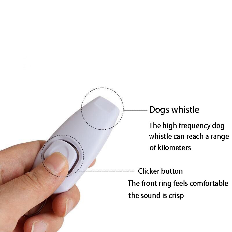 Combo dog clicker & whistle - training, pet trainer click puppy with guide, with key ring pet accessories