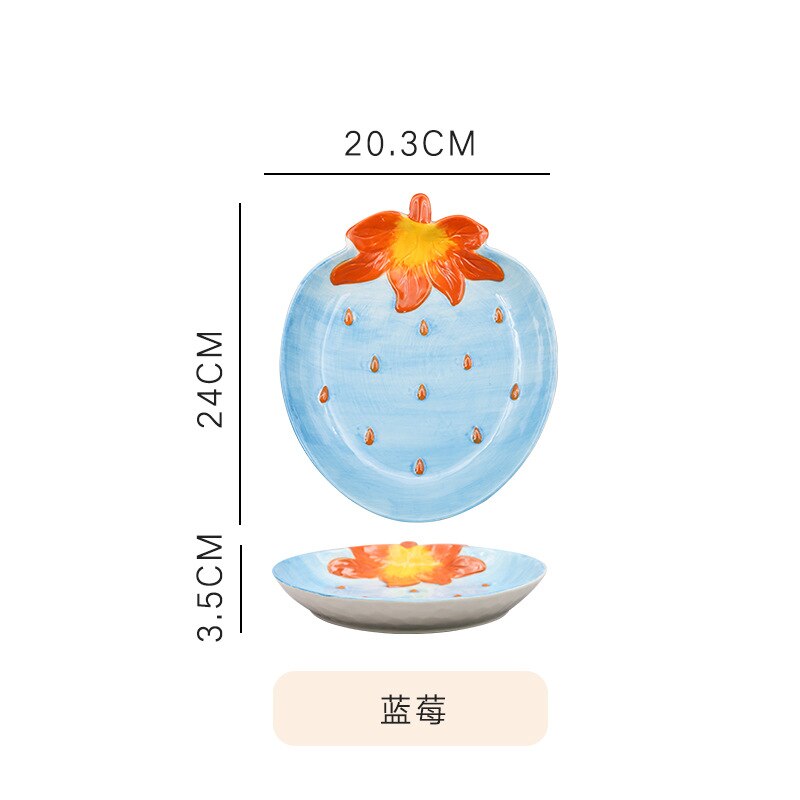 Fruit Shaped Ceramic Salad Plate Cute Household Dishes Snack Dishes Withunfathomable Face Value Cute To Explode Plate: D