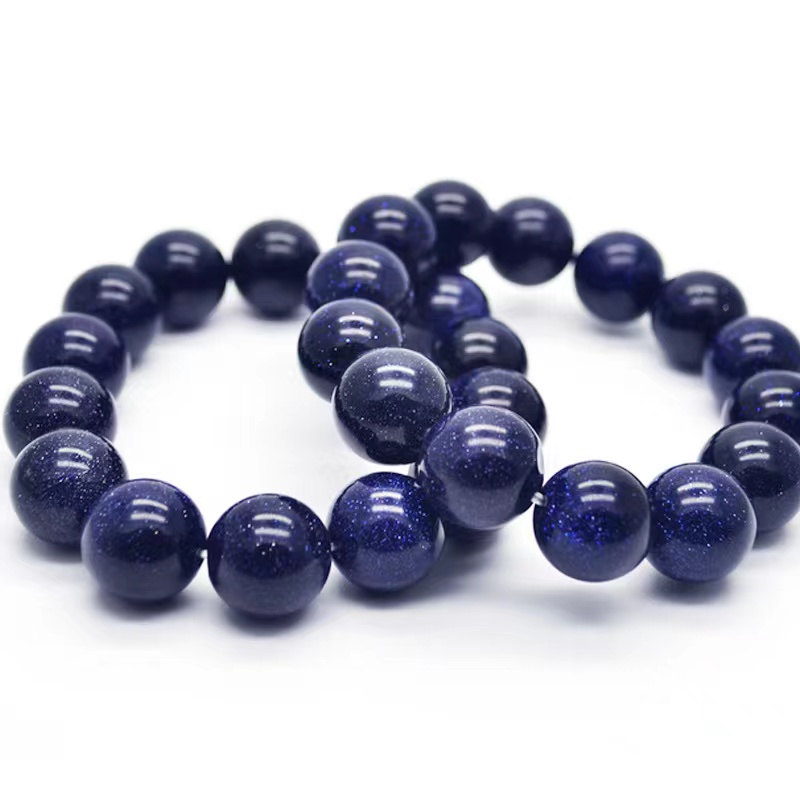 Braccialetto da uomo elasticizzato in pietra di sabbia blu naturale gioielli Pulserase elastici perline espandibili retrò Charms moda donna Unisex