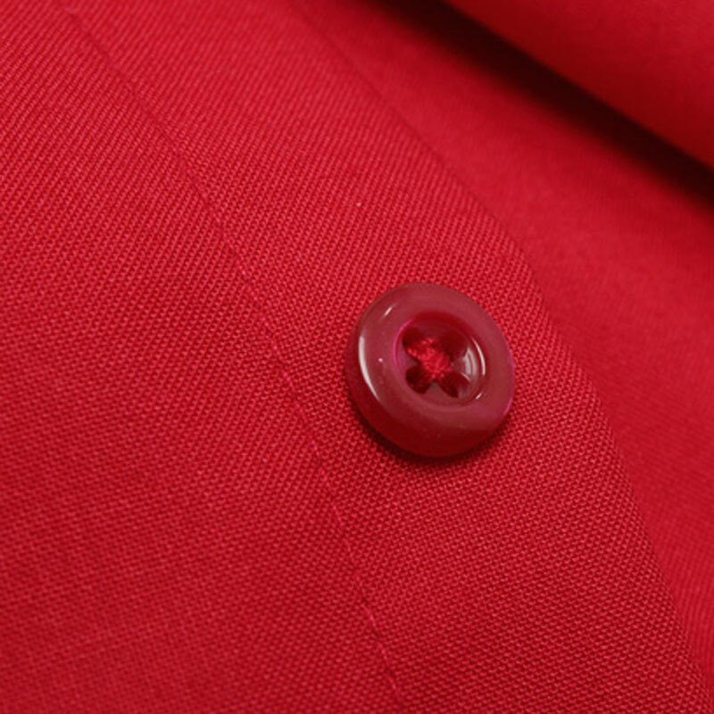 In the spring of men's big red long sleeve shirt young married pure color shirt