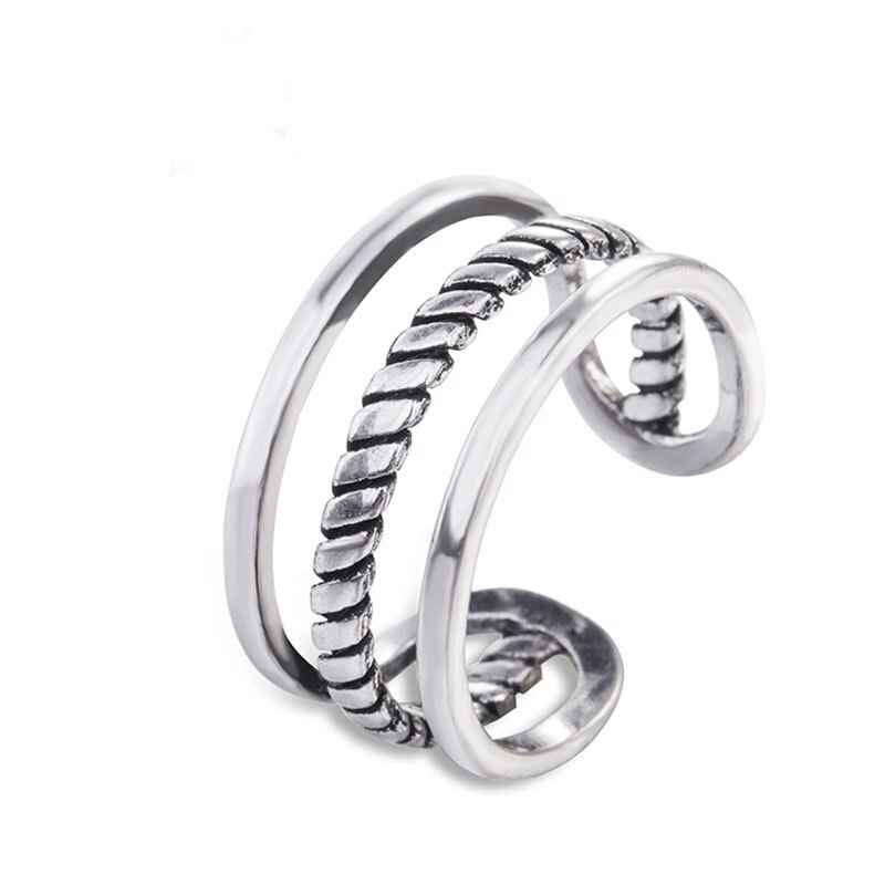2019 bijoux in Argento di colore retrò Anelli per le Donne del Regalo Delle Signore Anelli di Misura Adattabile Antico Anello Joyas De Plata