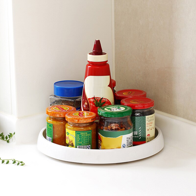 Rotating seasoning storage rack non-slip storage cabinet lazy turntable bandwidth base storage box kitchen storage tray
