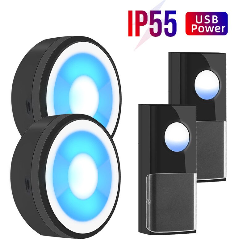 USB Powered IP55 Waterproof Wireless Smart Doorbell Door Bell Ring Chime Call 433MHZ LED Night Light Home Plug-Free: 04