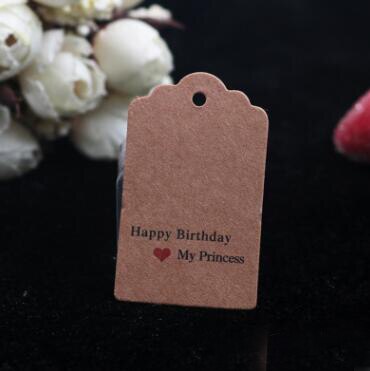 etiquetas hechas a mano boda marrón Kraft papel etiquetas DIY artesanía Bonbonniere Favor etiquetas 100pcs \ lot: 04