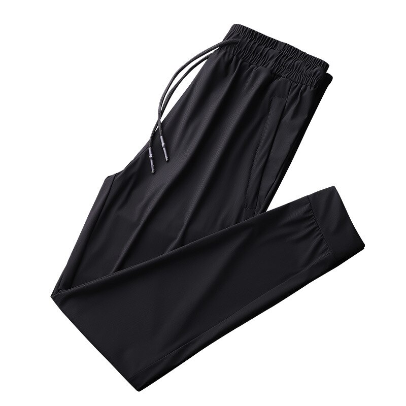 8xl plus kokoa miesten housut kesä kevyet ice sense ilmastointi housut miesten kiristysnyörillä joustava vyötärö nilkka kynähousut: 02 / 7xl