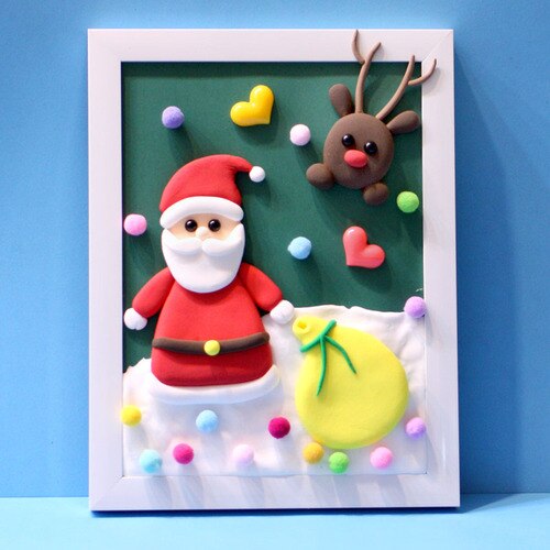 DIY Toys for Children Super Light Weight Clay Photo Frame Set 3D Colorful Mud Christmas Educational Kids Arts Crafts Toys: I