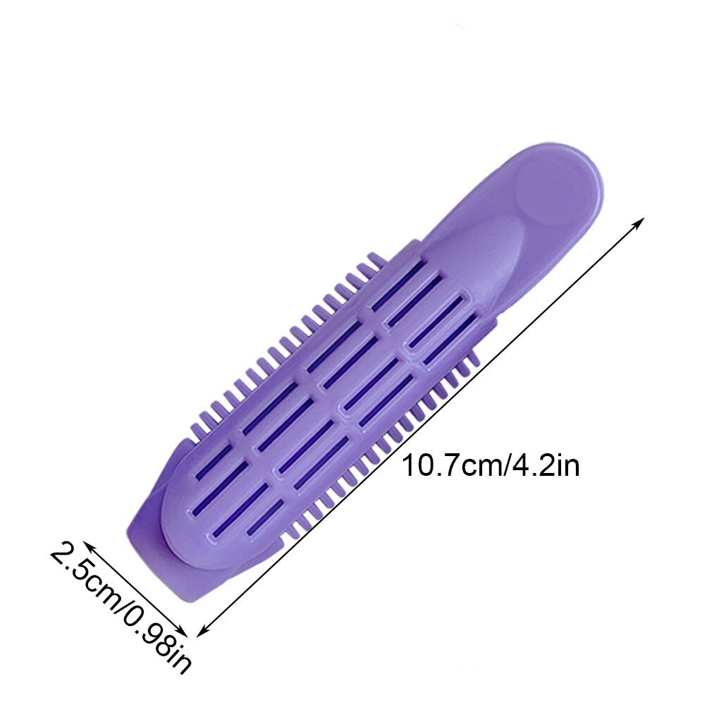 1/2/3Pcs Candy Kleur Haar Clip Wortel Pluizige Plastic Hair Curler Draagbare Bang Kapsel Golvend Haar pin Roller Haaraccessoires: Purple 1PC