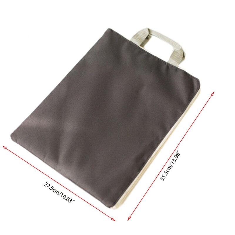 Handheld 2-layer A4 File Folder Zippered Pockets Document Organizer for School