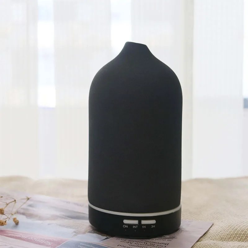 Keramik Ätherisches Öl Aromatherapie Diffusor Ultraschall-luftbefeuchter mit Timer Nachtlicht Wasserlosen Auto aus Kühlen Nebel Hersteller: dunkel khaki / Großbritannien