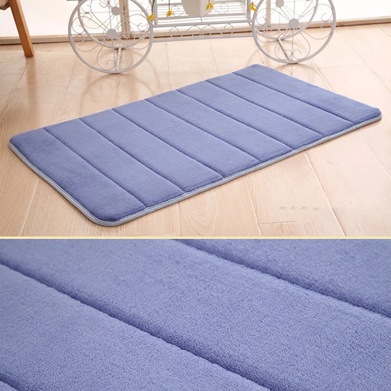Alfombra de absorción de agua de 40x60cm, felpudo absorbente para interiores, espuma viscoelástica peluda, lana de Coral, antideslizante, alfombrillas para puerta de baño