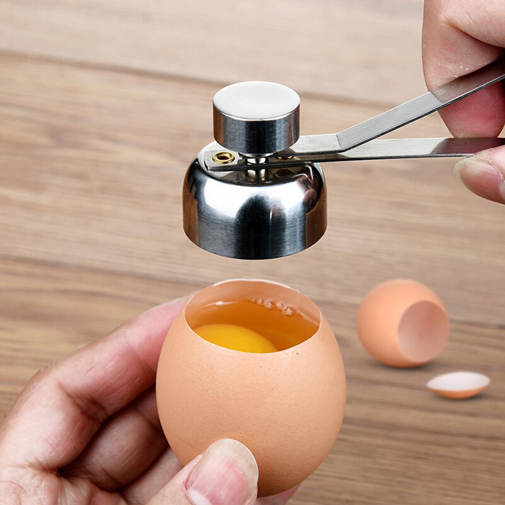Neue Praktische Metall Ei Schere Ei Deckel Cutter Hülse Öffner Edelstahl Gekocht Rohes Ei offen Kreative Küche Werkzeuge einstellen