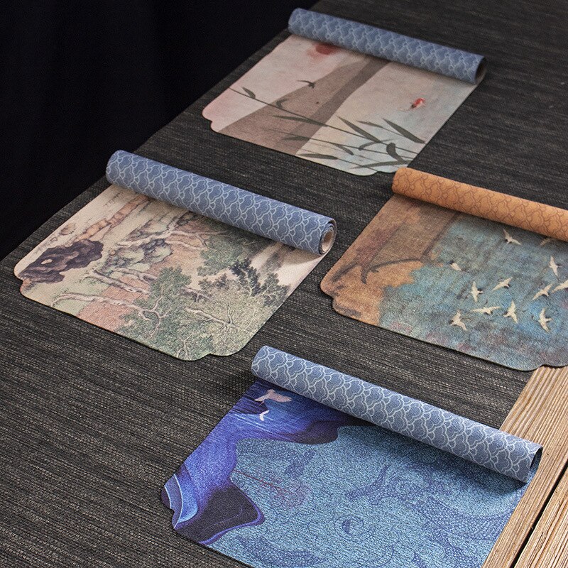 Torchon peint, torchon à thé, nappe de table, tapis de thé absorbant, théière, pièces de rechange pour cérémonie du thé Zen