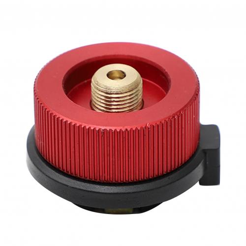 Round Self-closing Gas Converter Function Adapter Long Cylinder Air Tank Conversion Outdoor Tool: Red