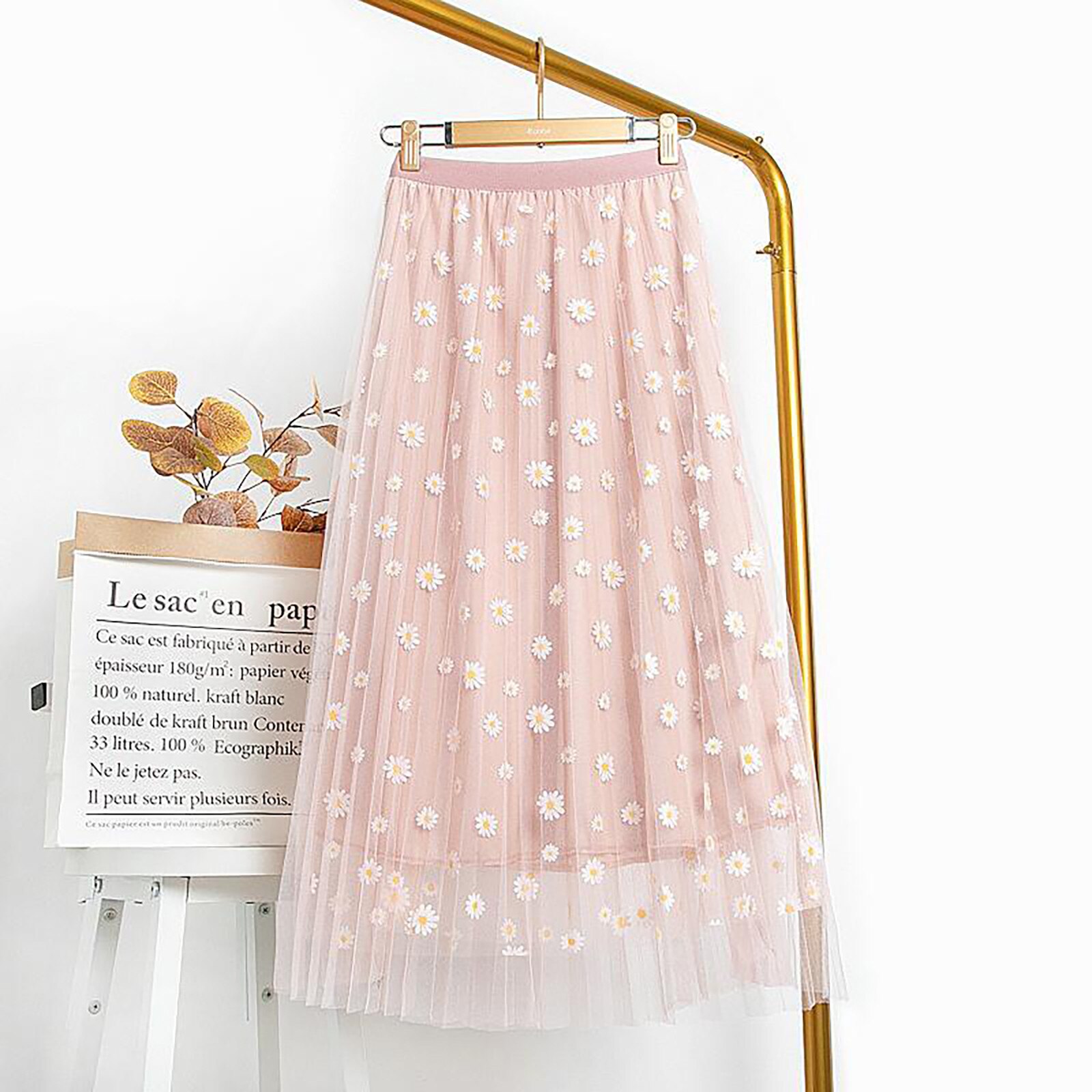 Vrouwen Bloemen Geplooide Mesh Overlay Elastische Taille Grote Schommel A-Linetulle Rok Pour Enfants Kids Kawaii Garçon Fille
