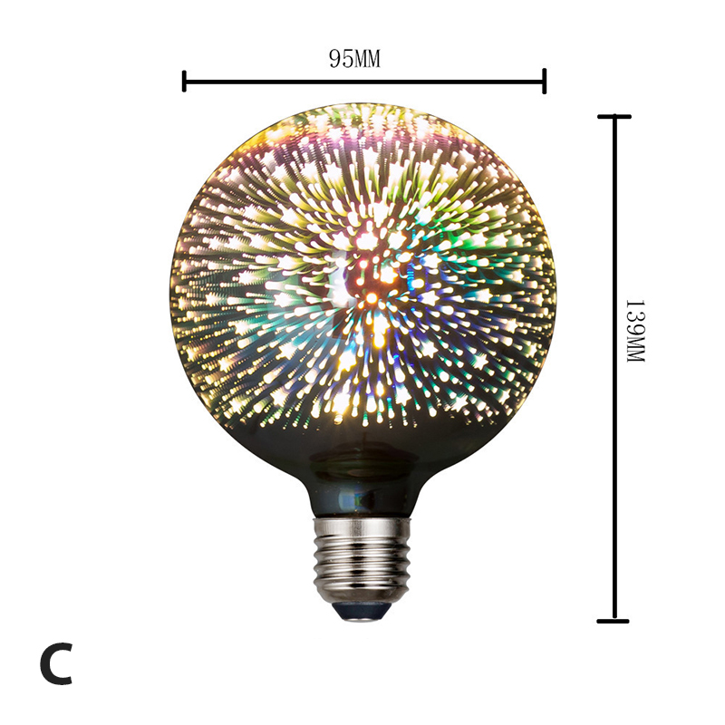 3D Decoratie Led Lamp E27 Lamp Ster Vuurwerk Lamp Nachtlampje: C
