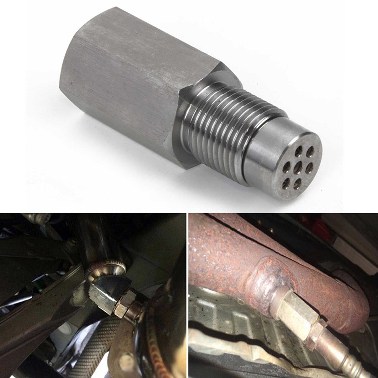 Pro-separador de Sensor de oxígeno, motor CEL Check Bung, Mini convertidor catalítico para O2