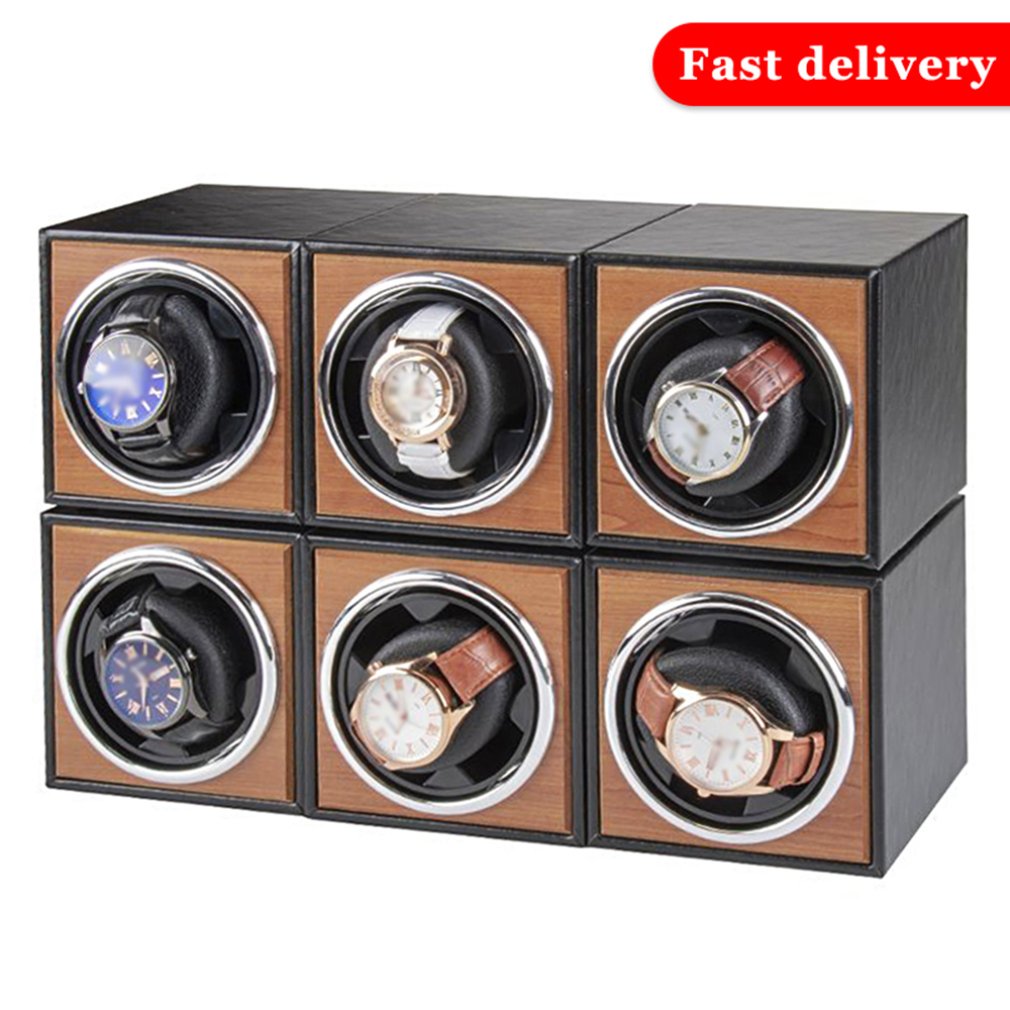 Justerbar automatisk klokkevinderboksholder mekanisk klokke display arrangør eu/us/au/uk plug box meter turner 3 gir