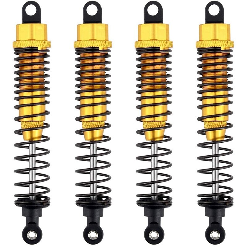 4PCS Shock Absorber 108mm Aluminum Alloy,Front Rear Assembled Spring Damper Suspension for 1/10 HSP RC Cars