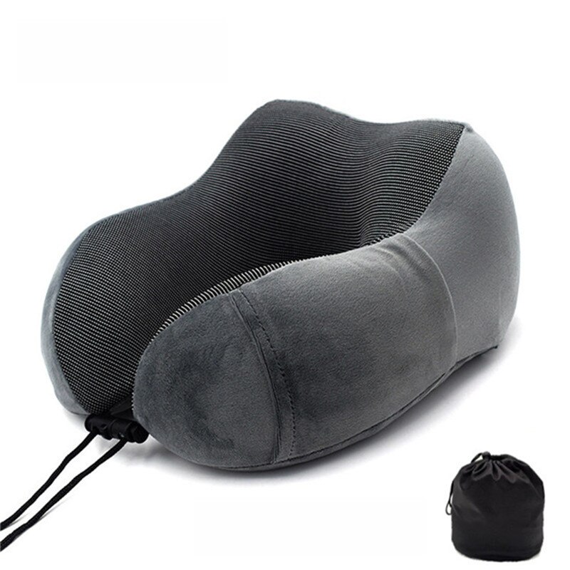 U-vorm Reizen Kussen Voor Vliegtuig Foam Nekkussen Reizen Accessoires Bed Voeringen Comfortabele Kussens Voor Sleep Thuis Textiel: Dark Gray