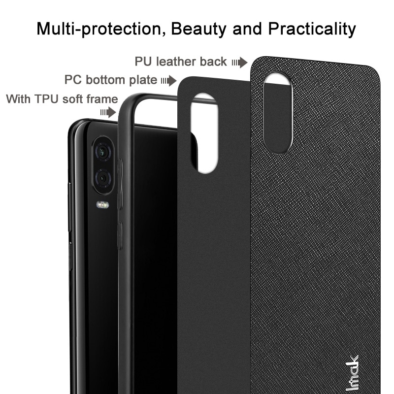 TPU soft frame + PC Harde Bodem + Licht Luxe PU Leather Cases Voor Motorola Moto Een Vision Moto P50 case IMAK LX-5 Back Cover