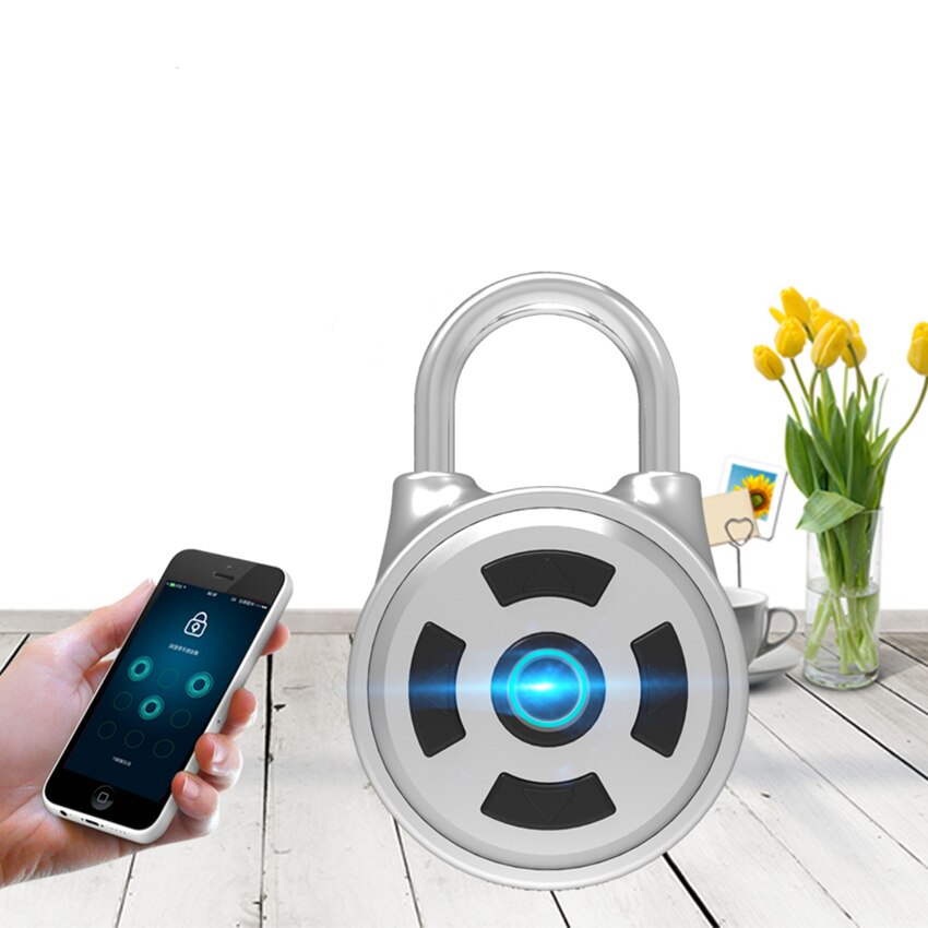 Fingerprint Padlock Bluetooth-compatible Lock Battery Waterproof Mobie Phone Control Electronic Password Lock for Door, Suitcase