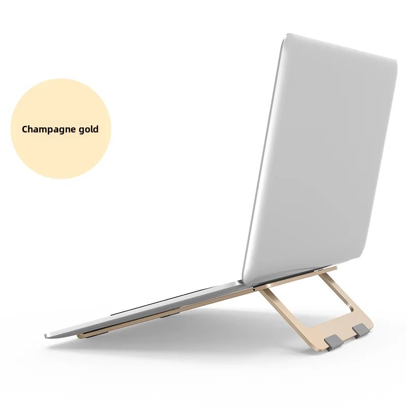 Portable Aluminum Alloy Notebook Stand Computer Heat Dissipation Bracket Foldable Laptop Riser Bracket Office Equipment: Blue