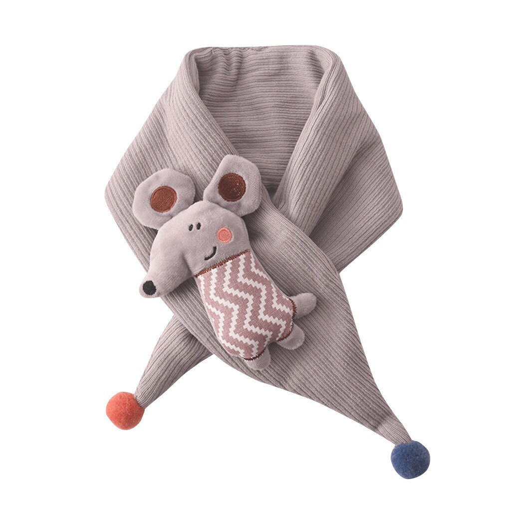 Kids Cartoon Animal Knit Scarves Kids Cartoon Shawls Scarves Collar Thickening Scarf Baby Boys And Girls Winter Knitted Clothes