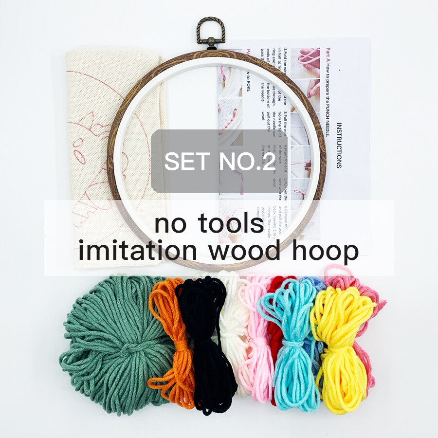 Christmas Tree Punch Needle Embroidery Kit for Beginners Easy Embroidery DIY Needlework Wool Work Home Decor Custom Embroidery