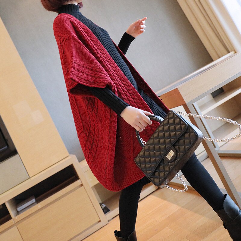 Vinter barselstrøje kvinder tyk strikket cardigan lang sweater efterår løs stor sweater frakke gravid 1661008