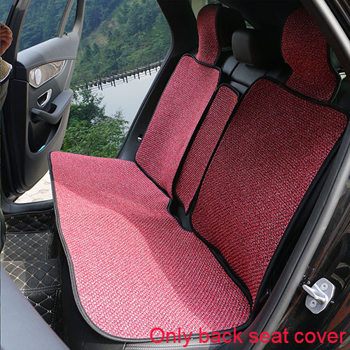 Funda de lino Artificial para asiento de coche, cobertor Universal de cojín para la mayoría de coches, otoño e invierno, 2 unidades: Rear seat Red