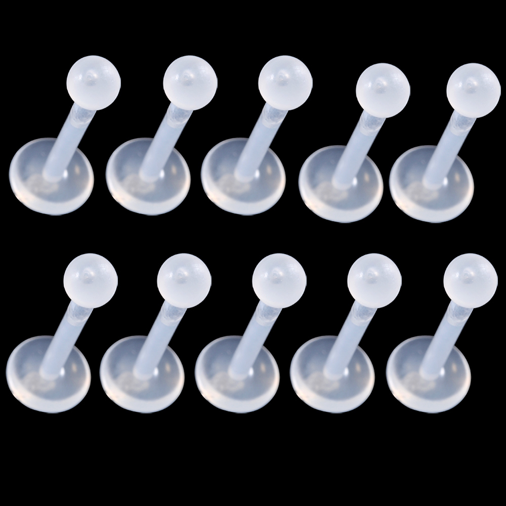 Helder acryl oor tragus helix kraakbeen piercing bioflex flexibele labret houder lip stud acryl basic piercing lichaamssieraden