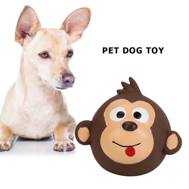 Søt Dyrehode Formet Pipende Latex Hundeleke - Ape, Frosk, Gris Leker