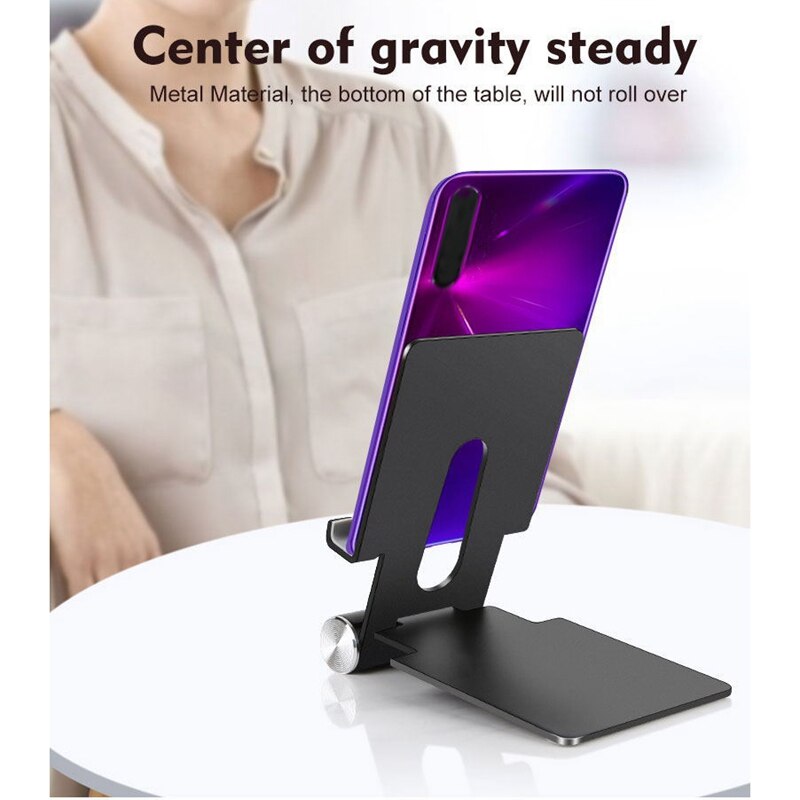 Mobile Phone Holder Aluminum Alloy Mobile Phone Tablet Holder Portable Storage Mobile Phone Two-In-One Desktop Stand