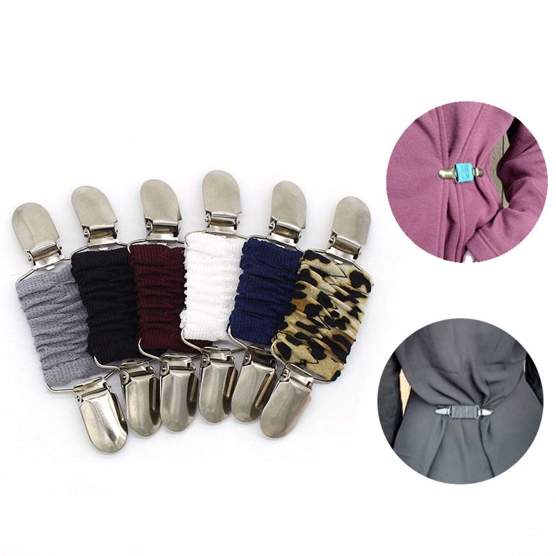 conjunto de Clips de cincha para vestido, Clip elástico para ropa para apretar el vestido, cárdigan, Clips para cuello, Clips para camisa, cincha trasera para mujeres y niños