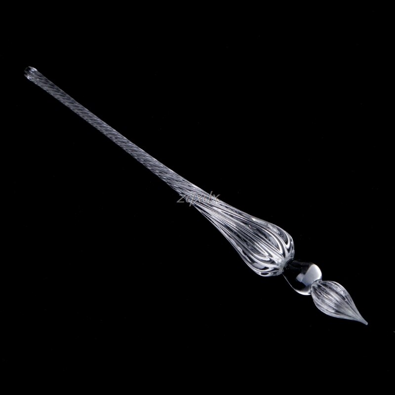 1Pc Overvalue Sky Blue Crystal Glass Dip Pen Signature Pen Fountain Pens Bussiness Offices School Stationery: 9