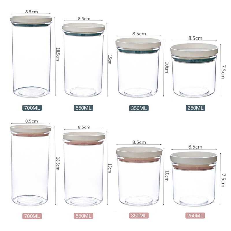 Di Plastica trasparente Contenitore Ermetico Contenitori E Complementi per Cucina Bottiglie Vasi Contenitore di Alimento Grani Tè Chicchi di Caffè Grani Vaso Della Caramella Contenitori