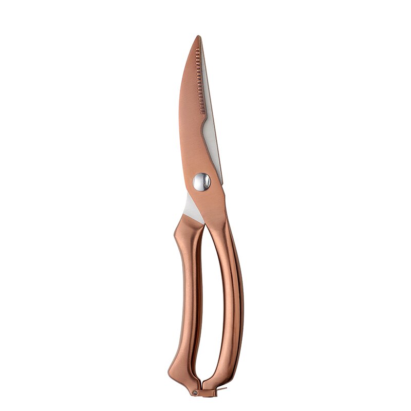 9.8 ''in Acciaio Inox Forbici Da Cucina Potente Osso di Pollo Forbici Cutter Cuoco Cesoie Pesce Anatra Taglio Chef Forbici Coltello Strumento: rose gold / 2PCS