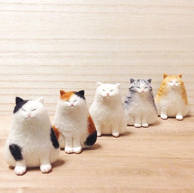 Novice Cat Wool Felt wool needlepoint kit wool felt needle felting decoration craft needlecraft